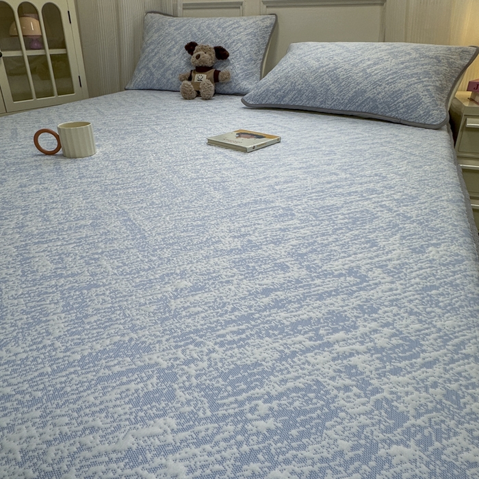 91家纺网 家纺一手货源 找家纺 金爱家 2025新款430克中分子豆豆席凉席席子 豆豆席-流金岁月蓝