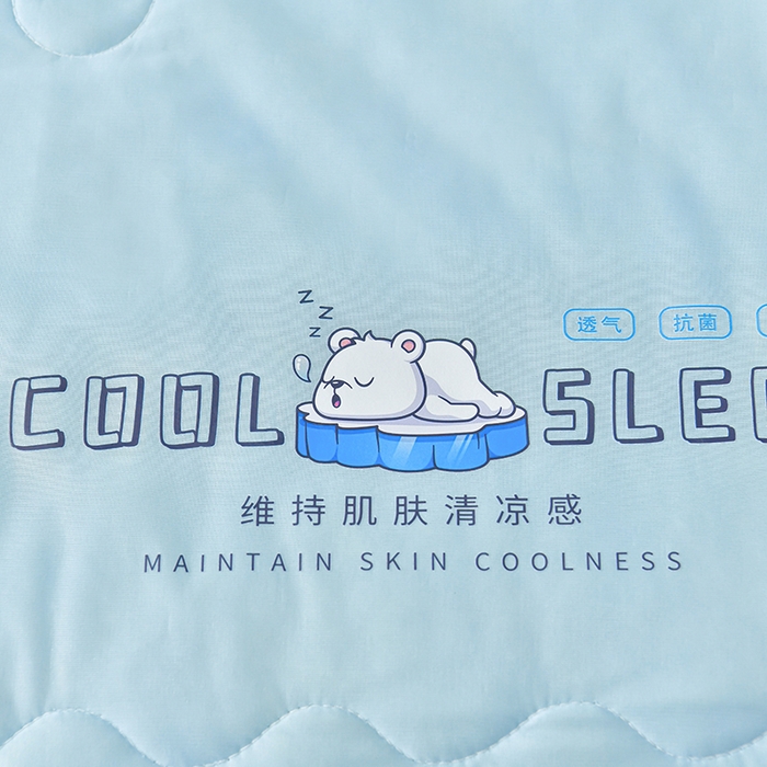 91家纺网 家纺一手货源 找家纺 民新家纺 2025新款凉感丝床裙乳胶凉席系列 唯美-天蓝