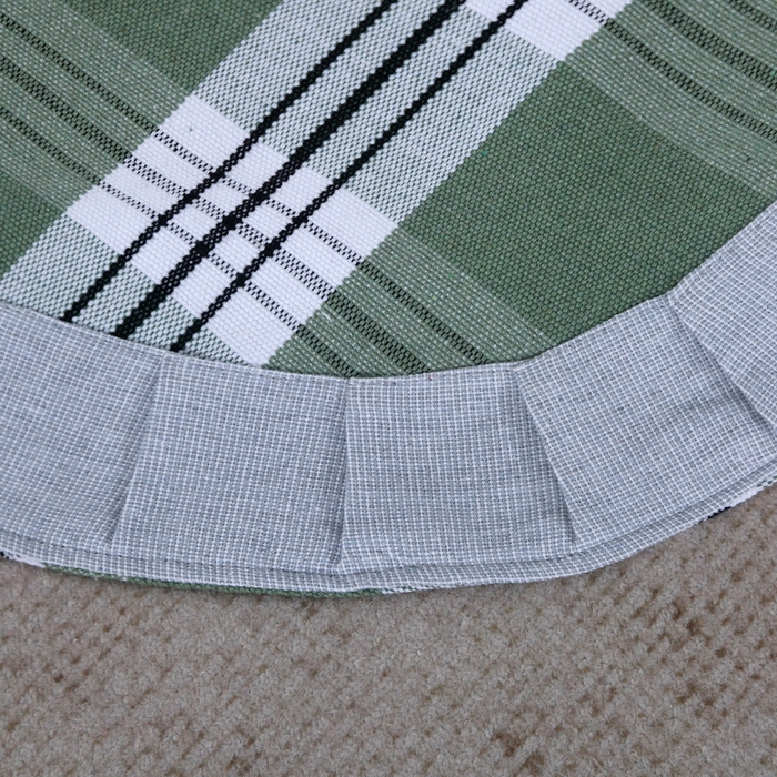 91家纺网 家纺一手货源 找家纺 恋尚羽 2025新款加厚纯棉老粗布凉席三件套 大方格 绿