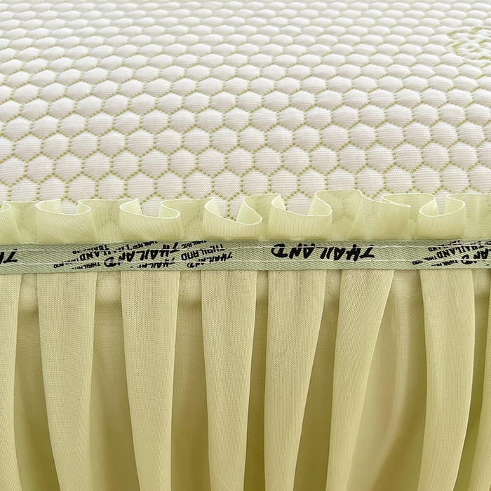 91家纺网 家纺一手货源 找家纺 梦舒羽 2025春夏新款冰豆豆凉席席子-床裙款 凉豆豆-小熊绿