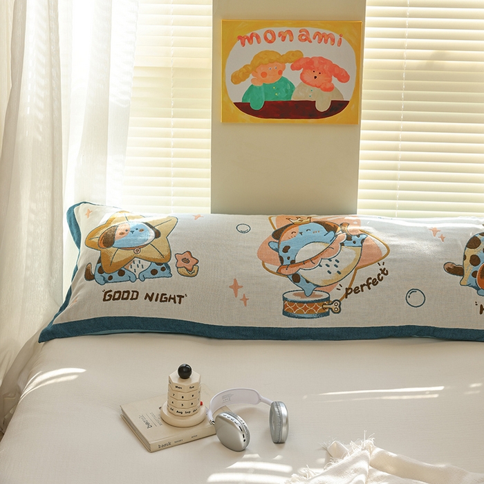 91家纺网 家纺一手货源 找家纺 雯雨2025新款A类卡通双人纱布枕套 好梦