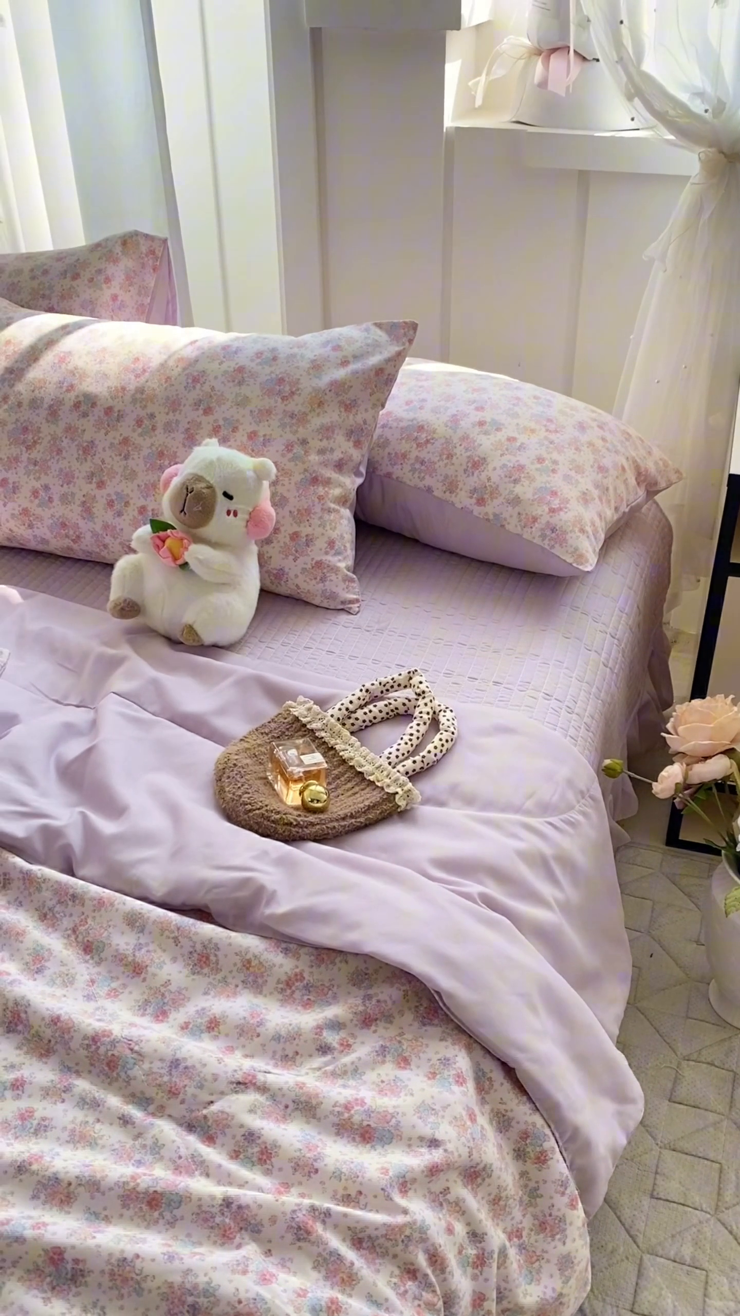 91家纺网 家纺一手货源 找家纺 一比一家纺 2025新款针织双层纱夏被床盖四件套单夏被单床盖单品 春天里