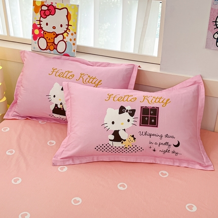 博雅 2025新款三丽鸥全棉大版单枕套 学习KT猫
