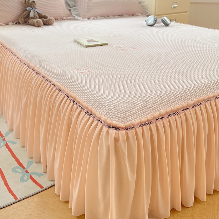 91家纺网 家纺一手货源 找家纺 （总）梦舒羽 2025春夏新款冰豆豆凉席席子-床裙款