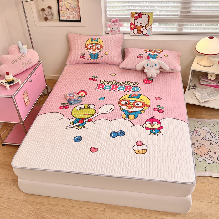 91家纺网 家纺一手货源 找家纺 金爱家2025新款啵乐乐乳胶凉席 凉席-水果派对