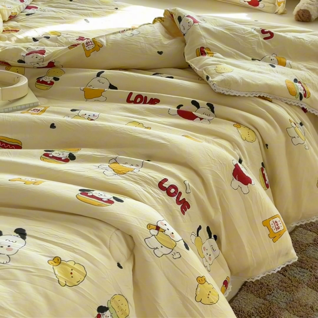 91家纺网 家纺一手货源 找家纺 2025新款双层皱皱纱水洗棉夏被夏凉被空调被可机洗空调被子被芯棉被 豆包