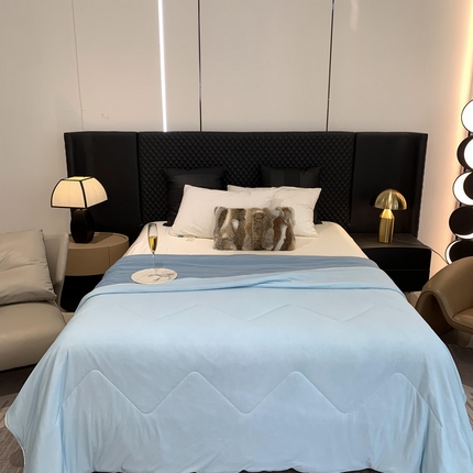 91家纺网 家纺一手货源 找家纺 （总）2025新款小冰皮夏凉被锦纶氨纶面料空调夏被凉感丝单夏被空调被