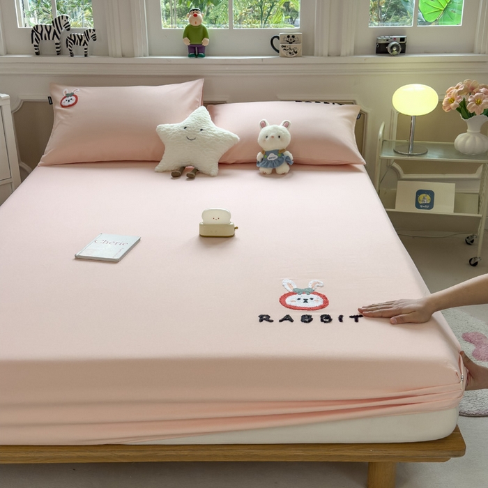 91家纺网 家纺一手货源 找家纺 席世家 2025春夏新款全棉纯棉老粗布印花床笠凉席席子 宝贝兔