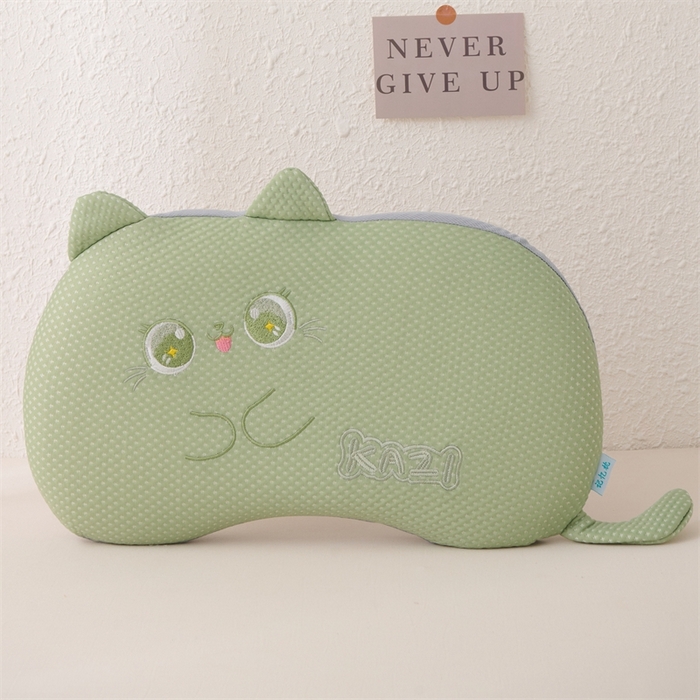 91家纺网 家纺一手货源 找家纺 芯洲2025新款卡通儿童凉感冰豆豆记忆枕夏季舒适可爱造型枕头枕芯 大福-绿