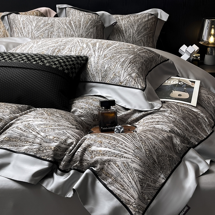 91家纺网 家纺一手货源 找家纺 （总） 2025夏季新品A类100支天丝棉夹棉床盖床笠四件套全棉纯棉床单加厚高端重工刺绣长绒棉床上用品   