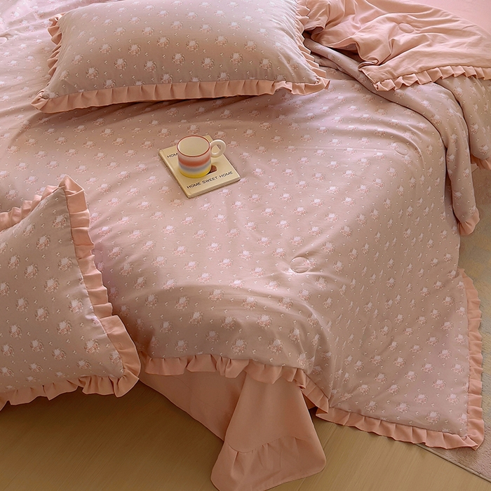 91家纺网 家纺一手货源 找家纺 欧尚 2025新款夏被四件套 半亩花田