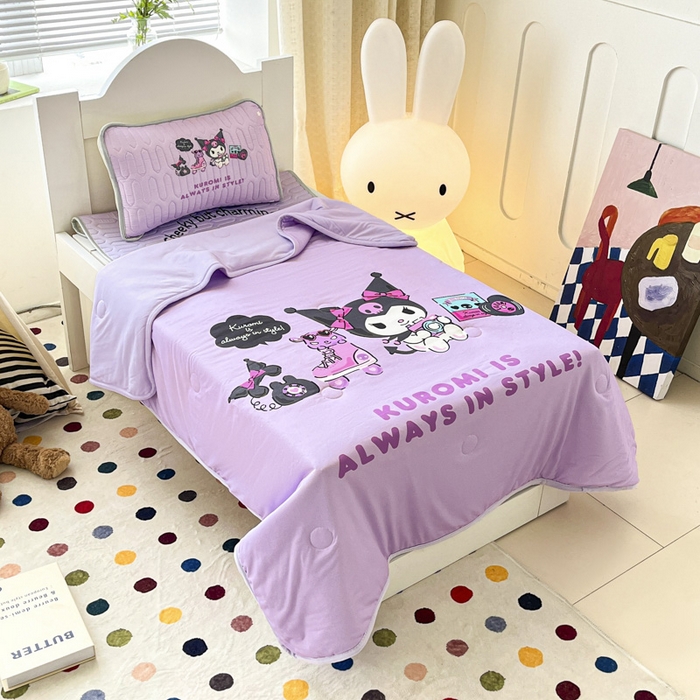 91家纺网 家纺一手货源 找家纺 花满路 2025新款儿童针织棉夏被 库洛米