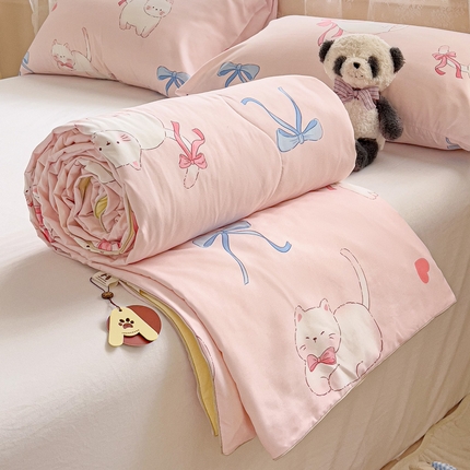 91家纺网 家纺一手货源 找家纺 （总）2025春夏新款嵌绳款云柔水洗棉单夏被夏凉被空调被