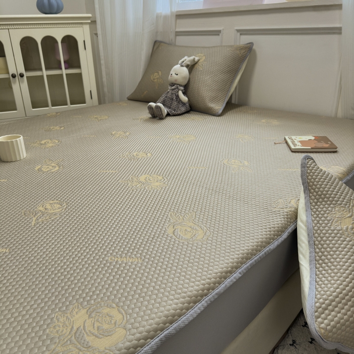 91家纺网 家纺一手货源 找家纺 金爱家 2025新款430克中分子豆豆席凉席席子 豆豆席-玫瑰香槟