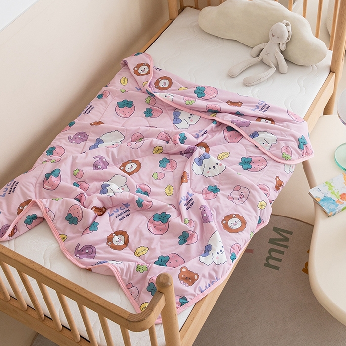 91家纺网 家纺一手货源 找家纺 嗨生活2025年儿童夏被 幼儿园夏被 凉感丝夏被 安妮兔