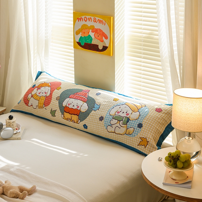 91家纺网 家纺一手货源 找家纺 雯雨2025新款A类卡通双人纱布枕套 萌系家族