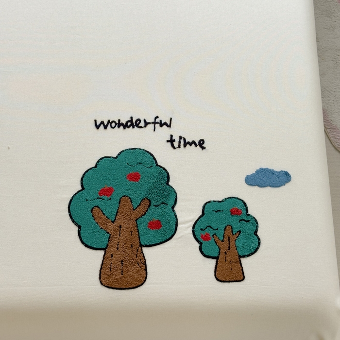 91家纺网 家纺一手货源 找家纺 席世家 2025春夏新款全棉纯棉老粗布印花床单凉席席子 苹果树