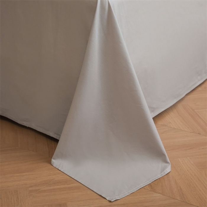 91家纺网 家纺一手货源 找家纺 启程2025新款全棉纯色双拼无印风四件套 牛仔蓝+绅士灰