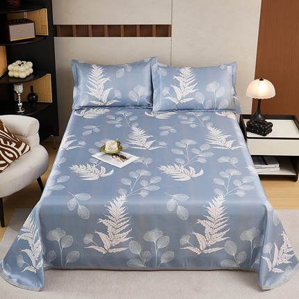 91家纺网 家纺一手货源 找家纺 （总）星窝家纺 2025新款直播电商优选可机洗斜纹提花冰丝凉席三件套