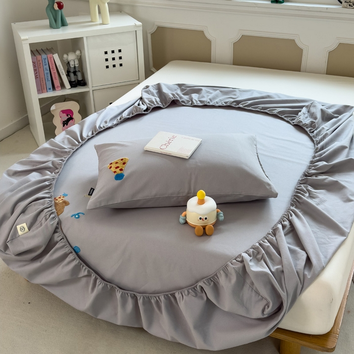 91家纺网 家纺一手货源 找家纺 席世家 2025春夏新款全棉纯棉老粗布印花床笠凉席席子 嘟嘟熊