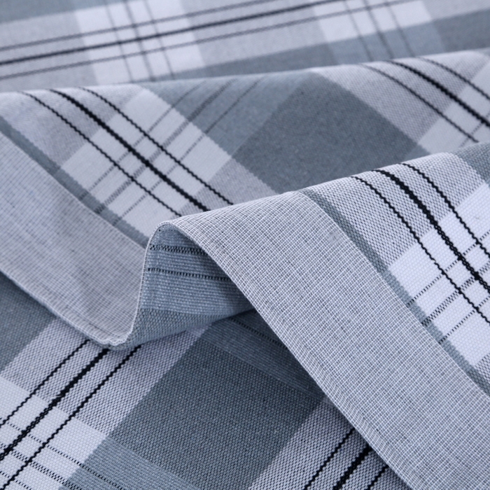 91家纺网 家纺一手货源 找家纺 恋尚羽 2025新款加厚纯棉老粗布凉席三件套 大方格 灰