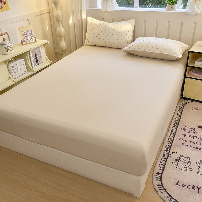 91家纺网 家纺一手货源 找家纺 玖明2025新款A类加厚柔软针织棉双层纱四件套 金叶时光