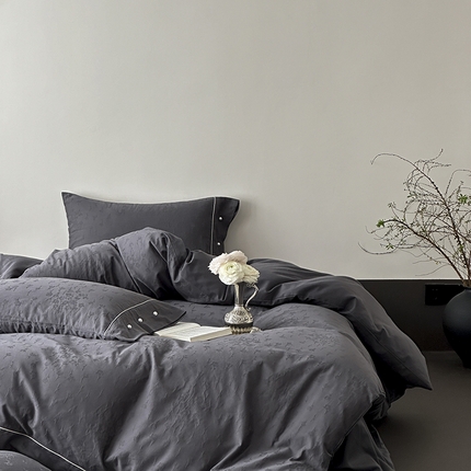 91家纺网 家纺一手货源 找家纺 （总）涞澳家纺 2025新款全棉水洗棉提花珍珠纽扣四件套