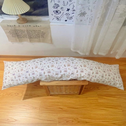 91家纺网 家纺一手货源 找家纺 （总）花西夫人 2023新款13372全棉印花长枕套双人枕头情侣枕芯