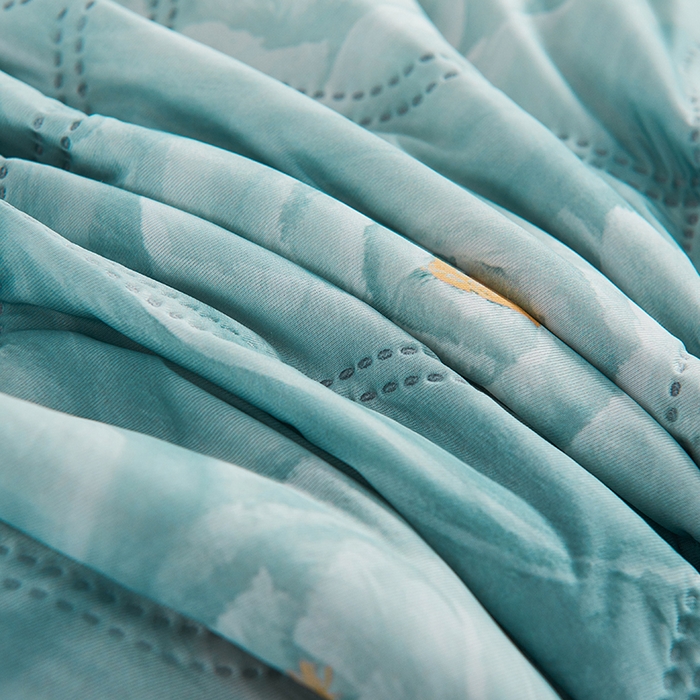 91家纺网 家纺一手货源 找家纺 被多多被业 2025新款凉感丝印花夏被夏凉被空调被 复古玫瑰-绿