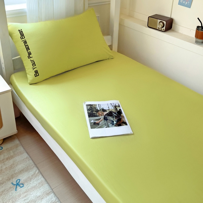 91家纺网 家纺一手货源 找家纺 （总）纽缦家纺 2025新款纯色提花学生冰丝床笠