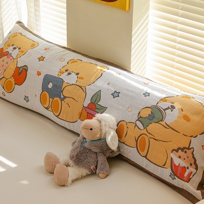 91家纺网 家纺一手货源 找家纺 （总）雯雨2025新款A类卡通双人纱布枕套