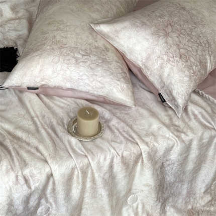 鹿班家居 2025新款60S莱赛尔数码印花夏被-春色白梨【标准会员-20元】 春色白梨-焦糖粉