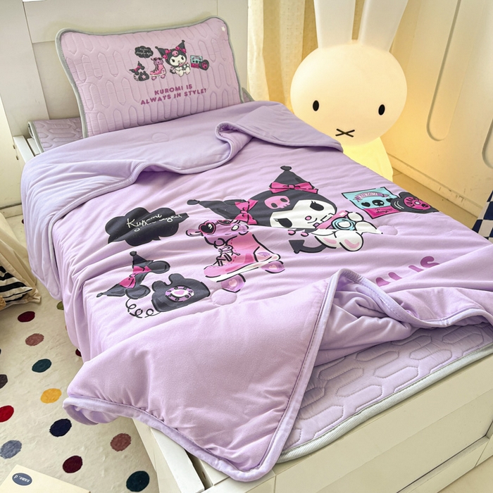 91家纺网 家纺一手货源 找家纺 花满路 2025新款儿童针织棉夏被 库洛米