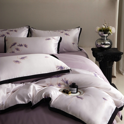 优悦 2025新款冰丝数码印花四件套 如梦-紫