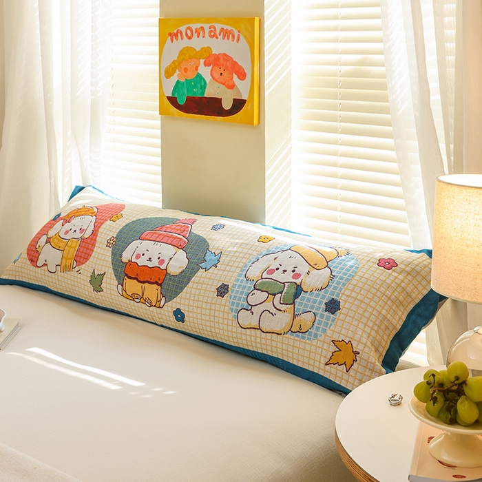 91家纺网 家纺一手货源 找家纺 雯雨2025新款A类卡通双人纱布枕套 萌系家族