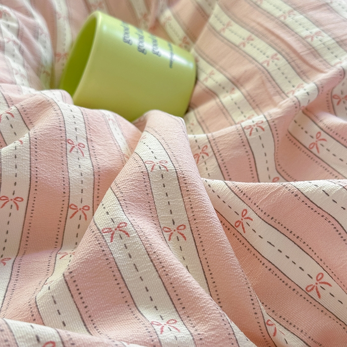 91家纺网 家纺一手货源 找家纺 玖明2025新款A类加厚柔软针织棉双层纱四件套 简约时光