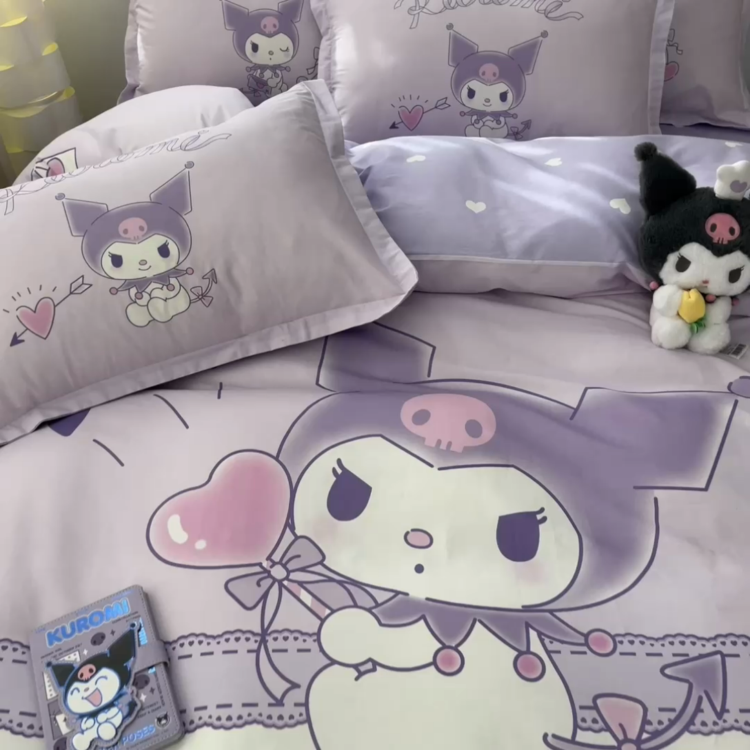 91家纺网 家纺一手货源 找家纺 博雅 2025新款三丽鸥全棉大版单枕套 气球库洛米