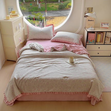 91家纺网 家纺一手货源 找家纺 欧尚 2025新款夏被四件套 烂漫花开