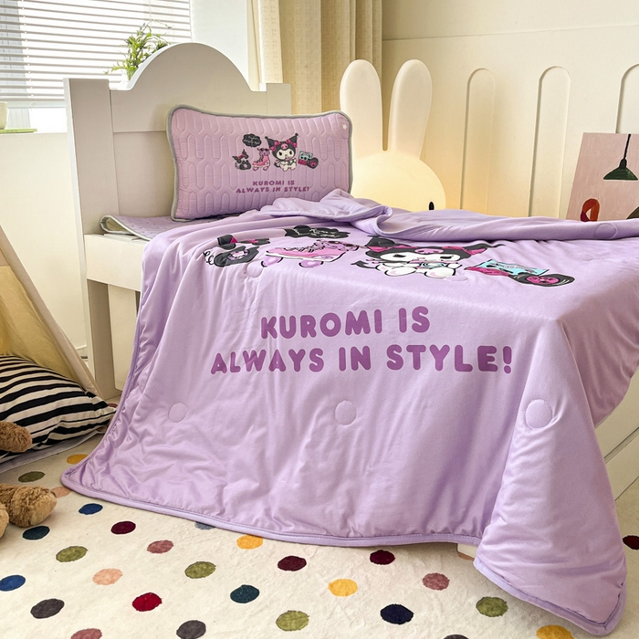 91家纺网 家纺一手货源 找家纺 花满路 2025新款儿童针织棉夏被 库洛米