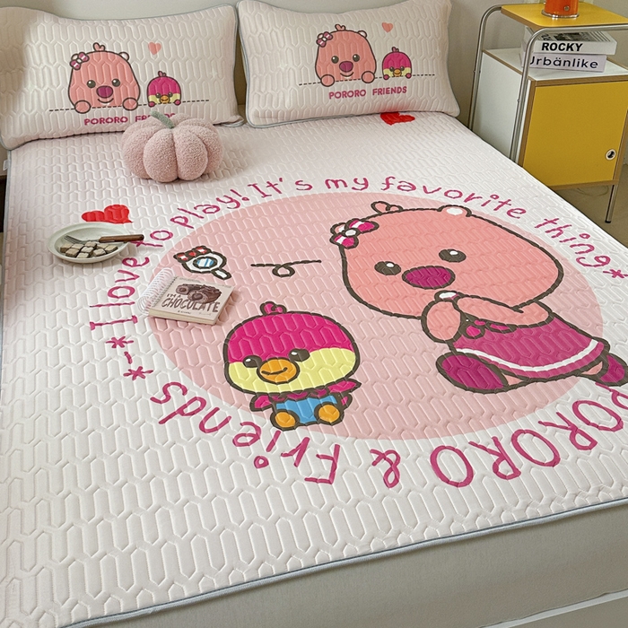 91家纺网 家纺一手货源 找家纺 金爱家2025新款啵乐乐乳胶凉席 凉席-可爱嘟嘟