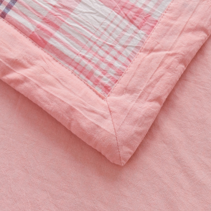 91家纺网 家纺一手货源 找家纺 圣尔雅家纺 2025新款里外全棉色织夏被新疆棉花被纯棉被子空调被夏凉被 粉条格