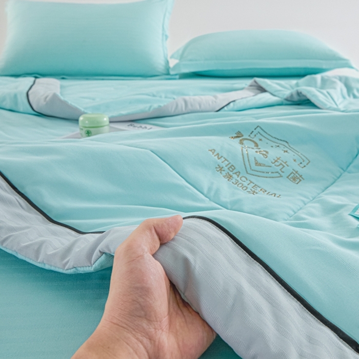 91家纺网 家纺一手货源 找家纺 宝士康家纺 2025新款10A抗菌华夫条提花夏被 明兰