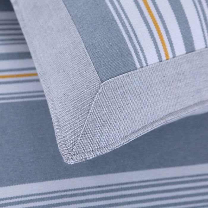 91家纺网 家纺一手货源 找家纺 恋尚羽 2025新款加厚纯棉老粗布凉席三件套 条纹 灰