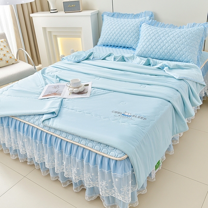 91家纺网 家纺一手货源 找家纺 （总）民新家纺 2025新款凉感丝床裙乳胶凉席系列