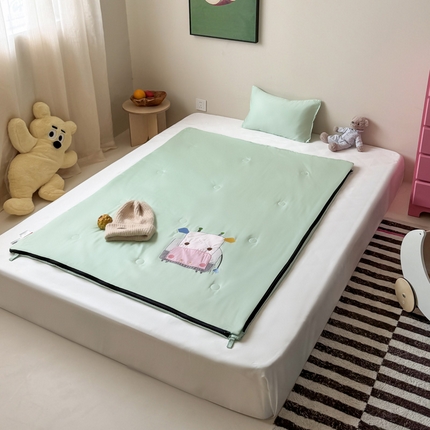 91家纺网 家纺一手货源 找家纺 （总）喜多兔儿童家纺 2025新款萌宝系列40S纯棉夏季睡袋防踢被