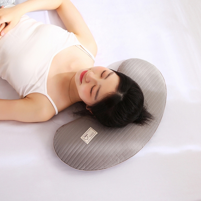 91家纺网 家纺一手货源 找家纺 蔻眠 2025新款月牙-全棉甜荞麦护颈枕芯儿童学生成人荞麦壳枕头 月牙-灰色