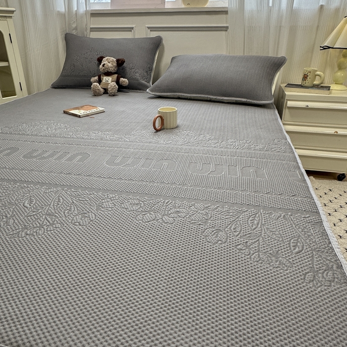 91家纺网 家纺一手货源 找家纺 金爱家 2025新款430克中分子豆豆席凉席席子 豆豆席-繁华灰