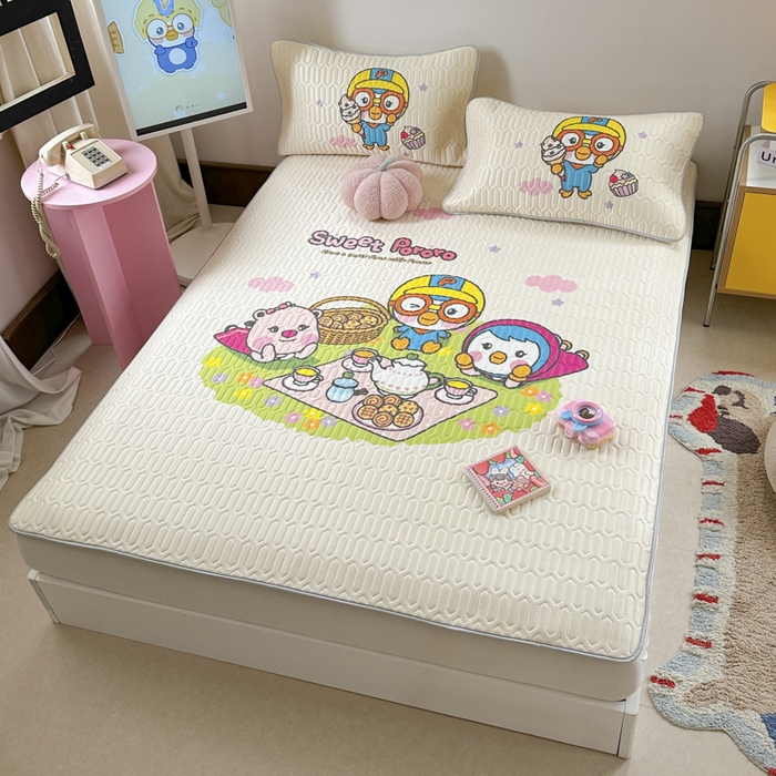 91家纺网 家纺一手货源 找家纺 金爱家2025新款啵乐乐乳胶凉席 凉席-露莹时刻