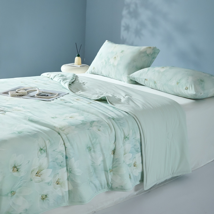 91家纺网 家纺一手货源 找家纺 2025春夏新款100%双面锦纶美式印花夏被凉感空调被 绿野仙踪