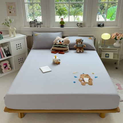 91家纺网 家纺一手货源 找家纺 （总）席世家 2025春夏新款全棉纯棉老粗布印花床笠凉席席子